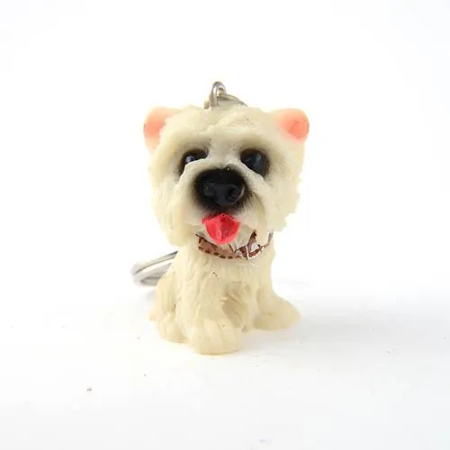 12Pcs/Lot Lovely Resin Animal Pet Dogs Key Ring Gift for Woman