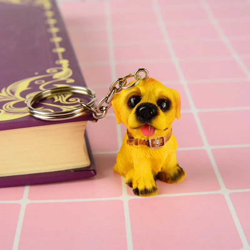 12Pcs/Lot Lovely Resin Animal Pet Dogs Key Ring Gift for Woman