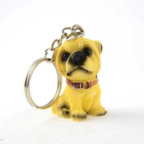 12Pcs/Lot Lovely Resin Animal Pet Dogs Key Ring Gift for Woman