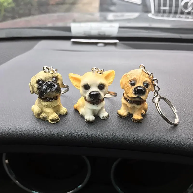 12Pcs/Lot Lovely Resin Animal Pet Dogs Key Ring Gift for Woman