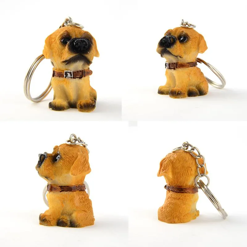 12Pcs/Lot Lovely Resin Animal Pet Dogs Key Ring Gift for Woman