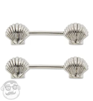 14G Seashell Nipple Barbell Ring