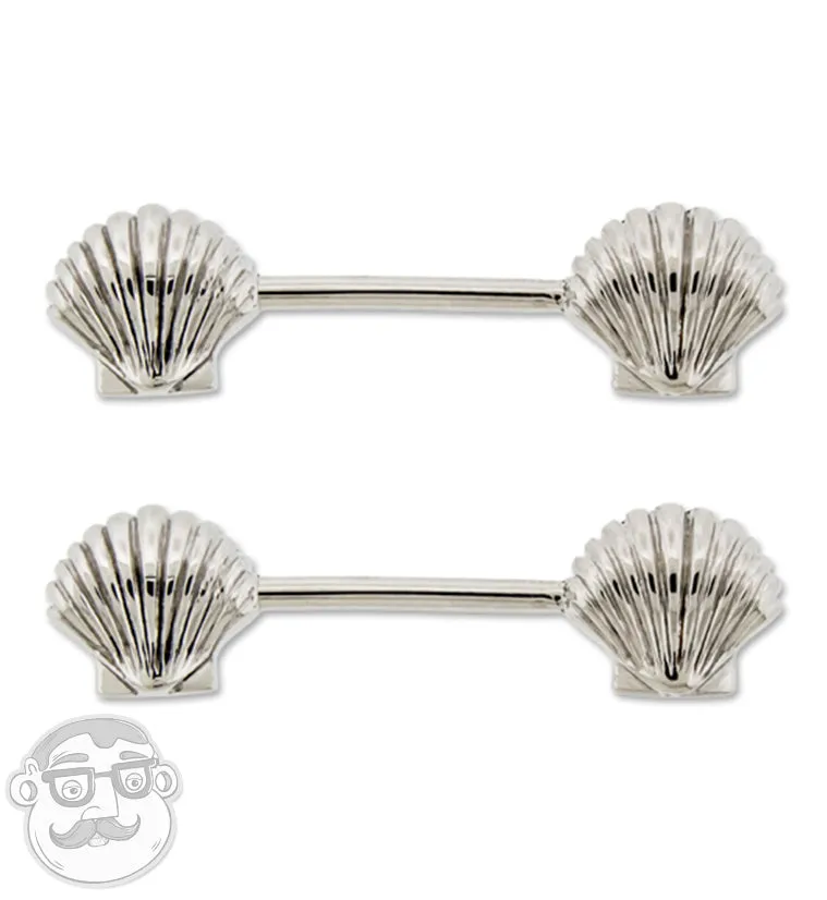 14G Seashell Nipple Barbell Ring