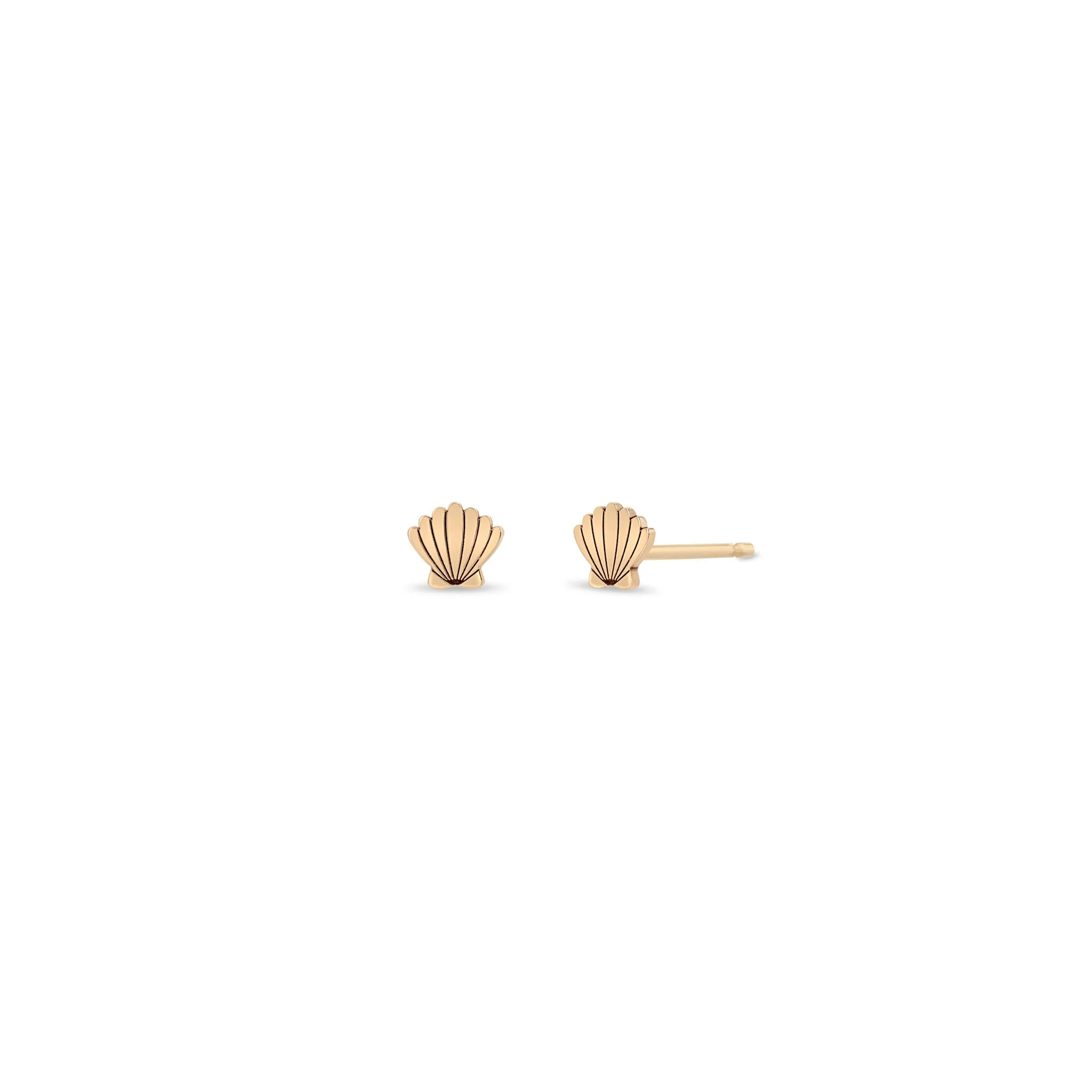 14k Itty Bitty Seashell Stud