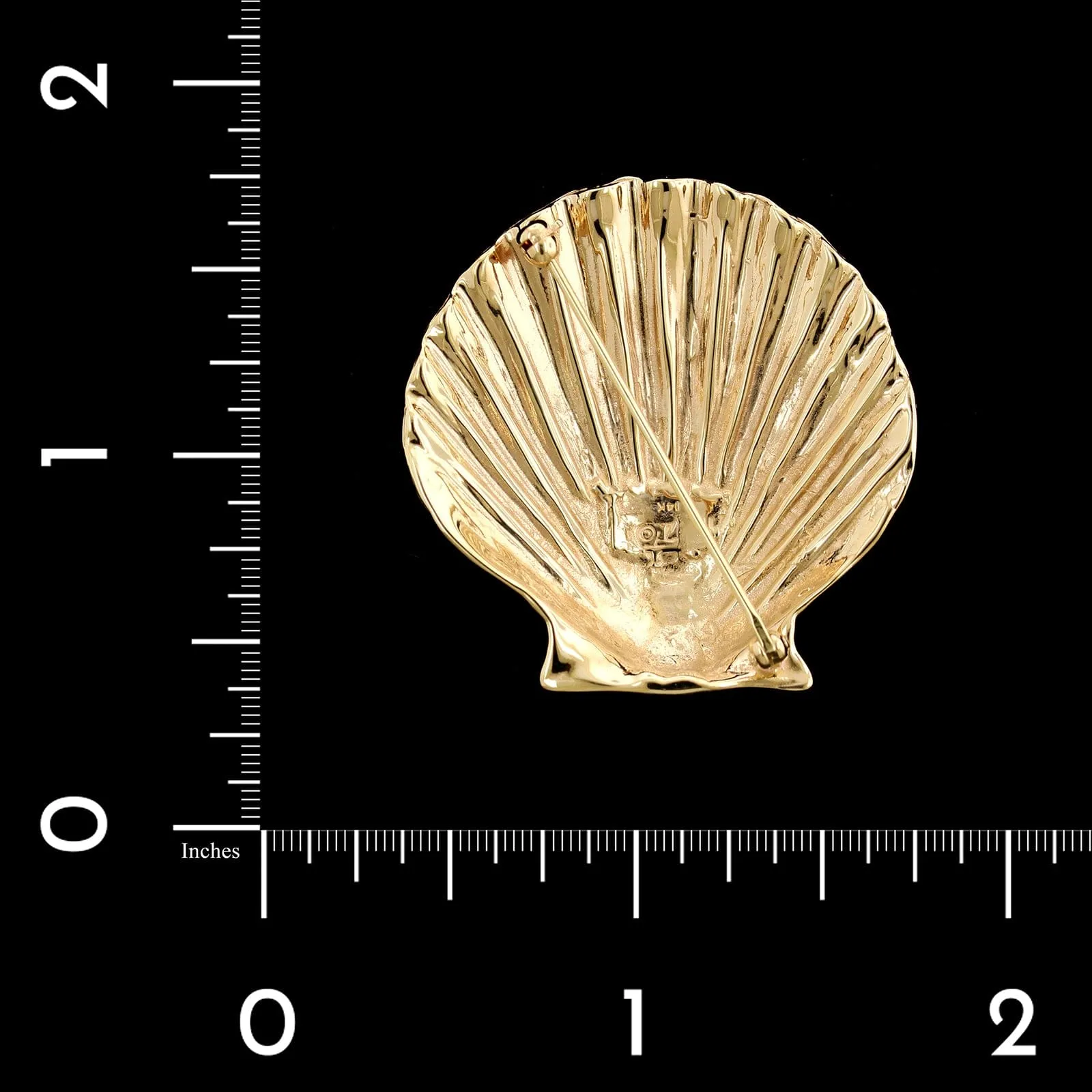 14K Yellow Gold Estate Seashell Pin