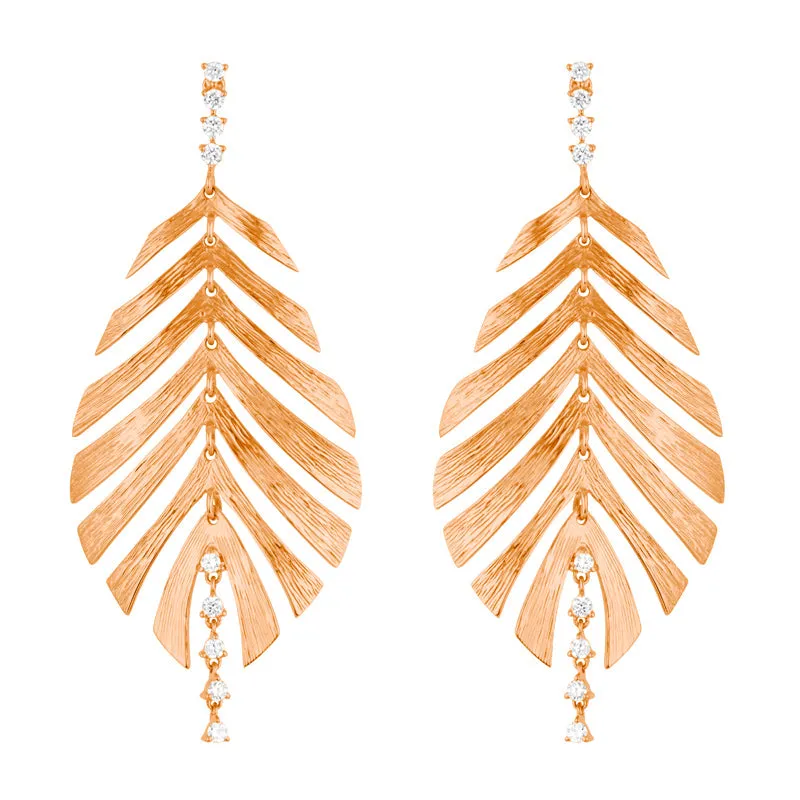 18k Bahia Pink Gold Earring With 0.28 Cts Vs-Gh Diamonds