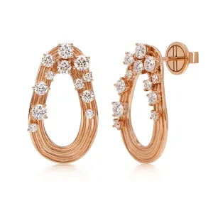 18k Bahia Pink Gold Earring With 1.29 Cts Vs-Gh Diamonds