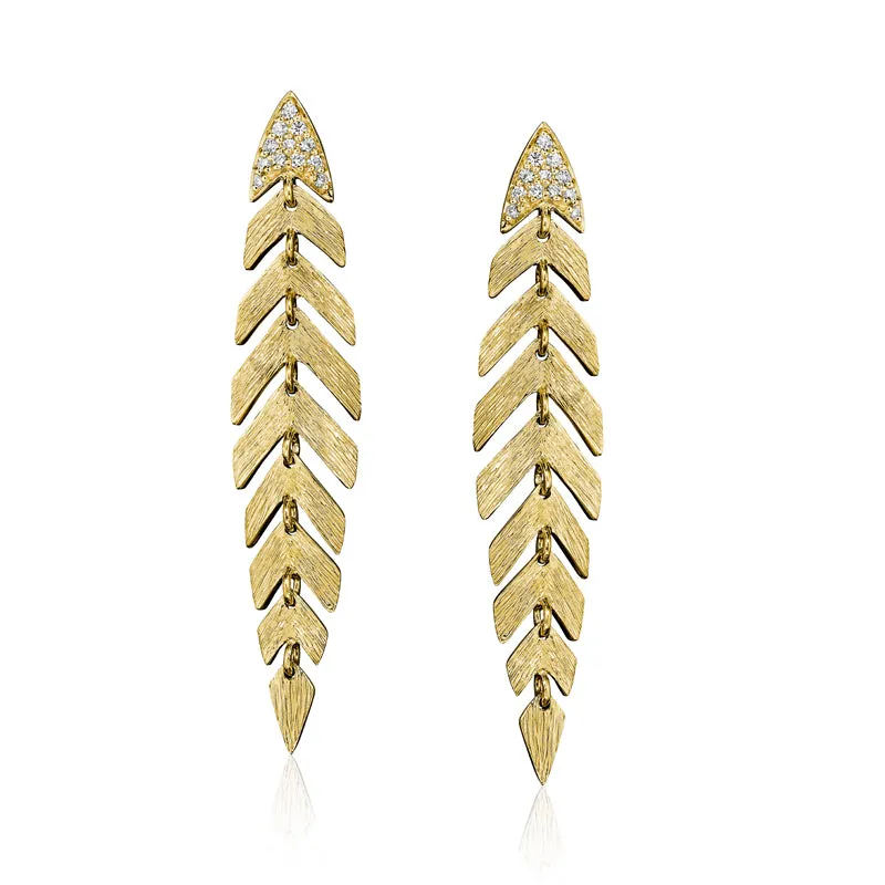 18k Bahia Yellow Gold Earring With 0.13 Cts Vs-Gh Diamonds