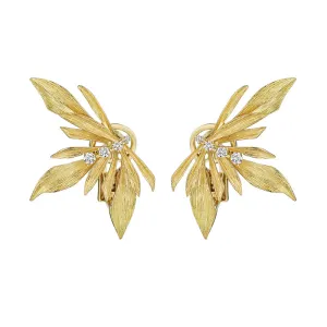 18k Bahia Yellow Gold Earring With 0.22 Cts Vs-Gh Diamonds