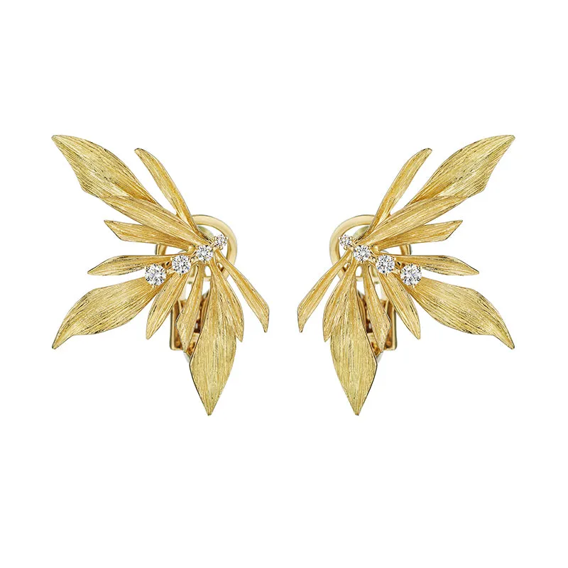 18k Bahia Yellow Gold Earring With 0.22 Cts Vs-Gh Diamonds