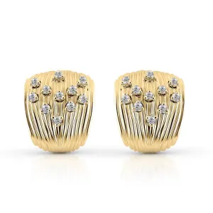 18k Bahia Yellow Gold Earring With 0.31 Cts Vs-Gh Diamonds