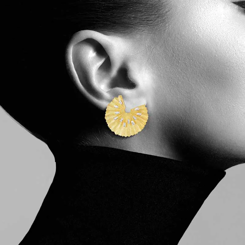 18k Bahia Yellow Gold Earring With 0.51 Cts Vs-Gh Diamonds