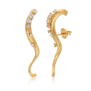 18k Bahia Yellow Gold Earring With 0.57 Cts Vs-Gh Diamonds