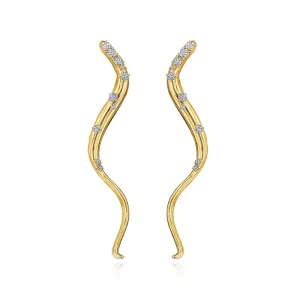 18k Bahia Yellow Gold Earring With 0.91 Cts Vs-Gh Diamonds