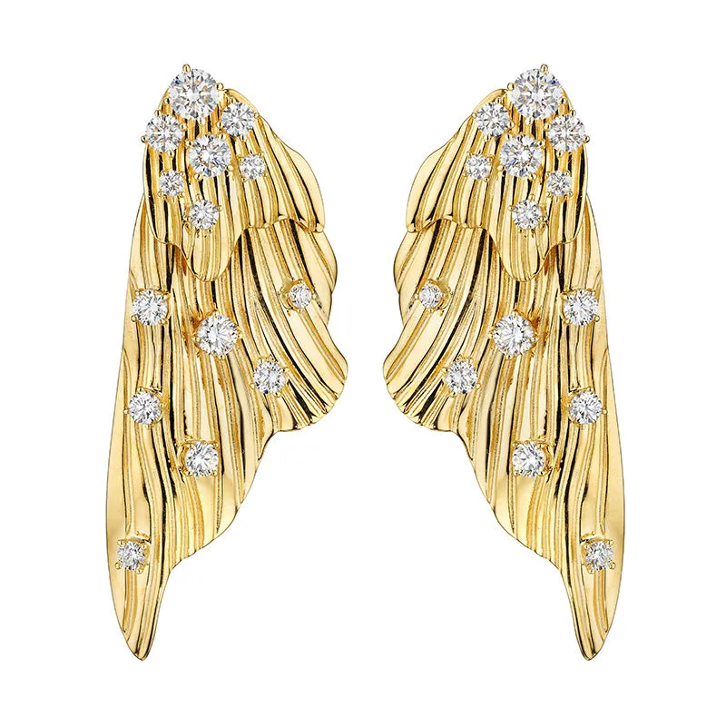 18k Bahia Yellow Gold Earring With 1.00 Cts Vs-Gh Diamonds