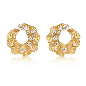 18k Bahia Yellow Gold Earring With 1.03 Cts Vs-Gh Diamonds