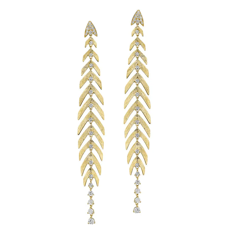 18k Bahia Yellow Gold Earring With 1.43 Cts Vs-Gh Diamonds