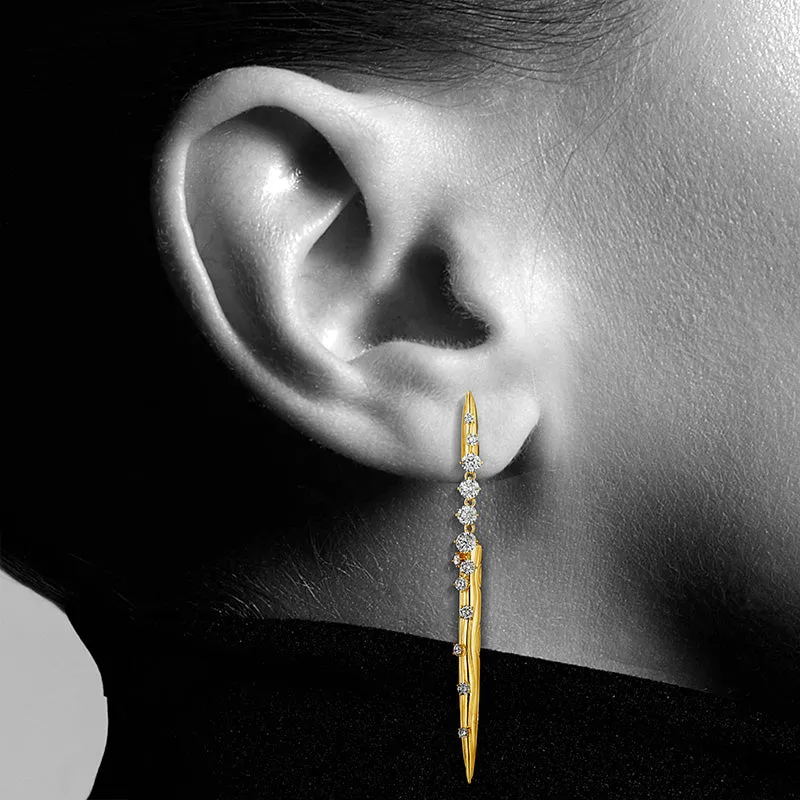 18k Bahia Yellow Gold Earring With 1.55 Cts Vs-Gh Diamonds