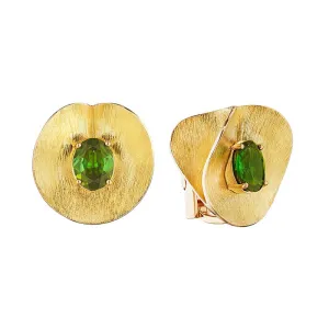 18k Bahia Yellow Gold Earring   With Tourmaline