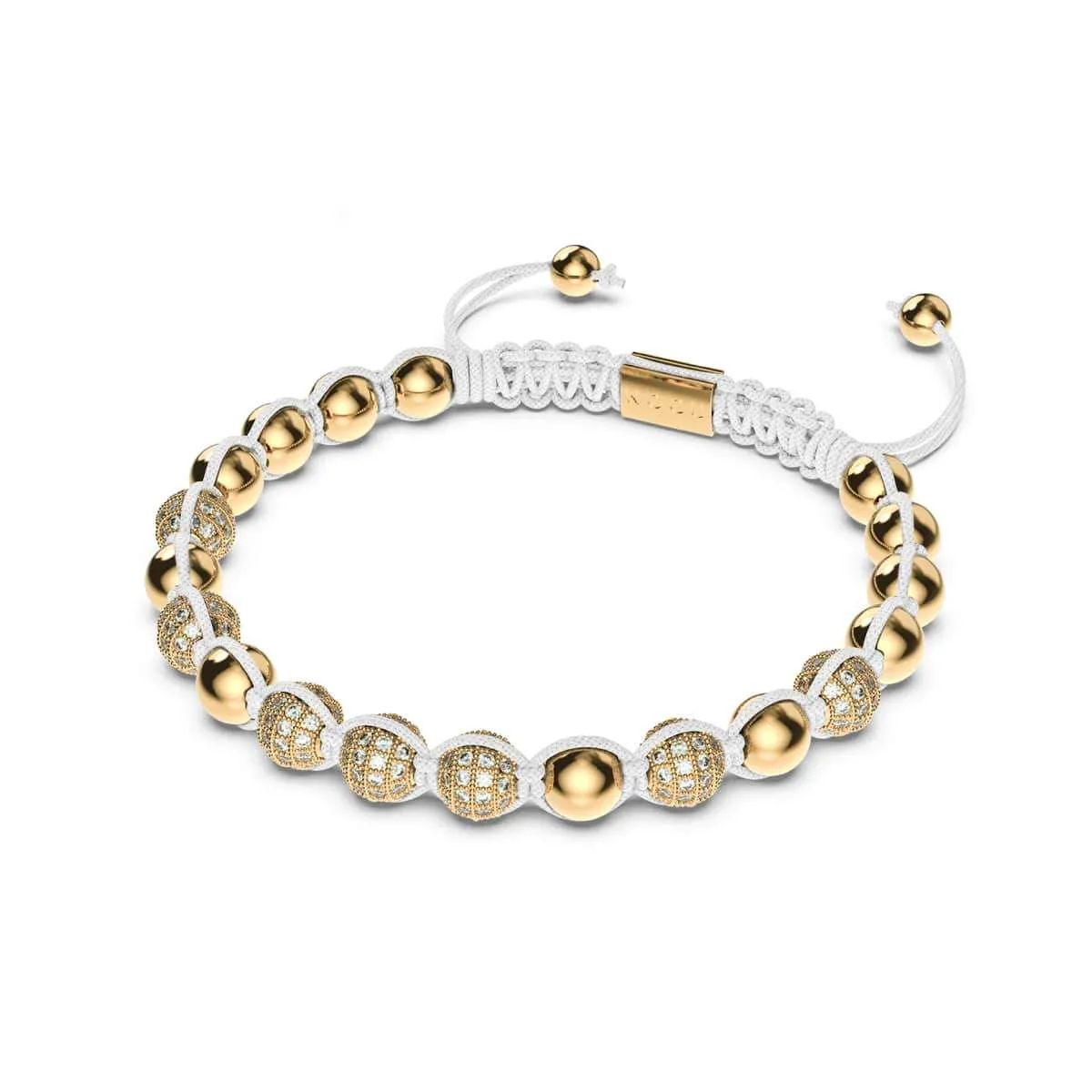 18k Gold | Crystal Pavé Kikiballa Bracelet | White