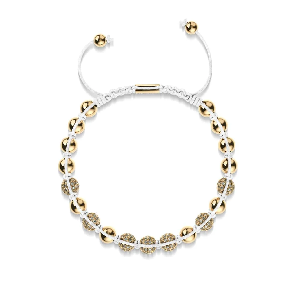 18k Gold | Crystal Pavé Kikiballa Bracelet | White