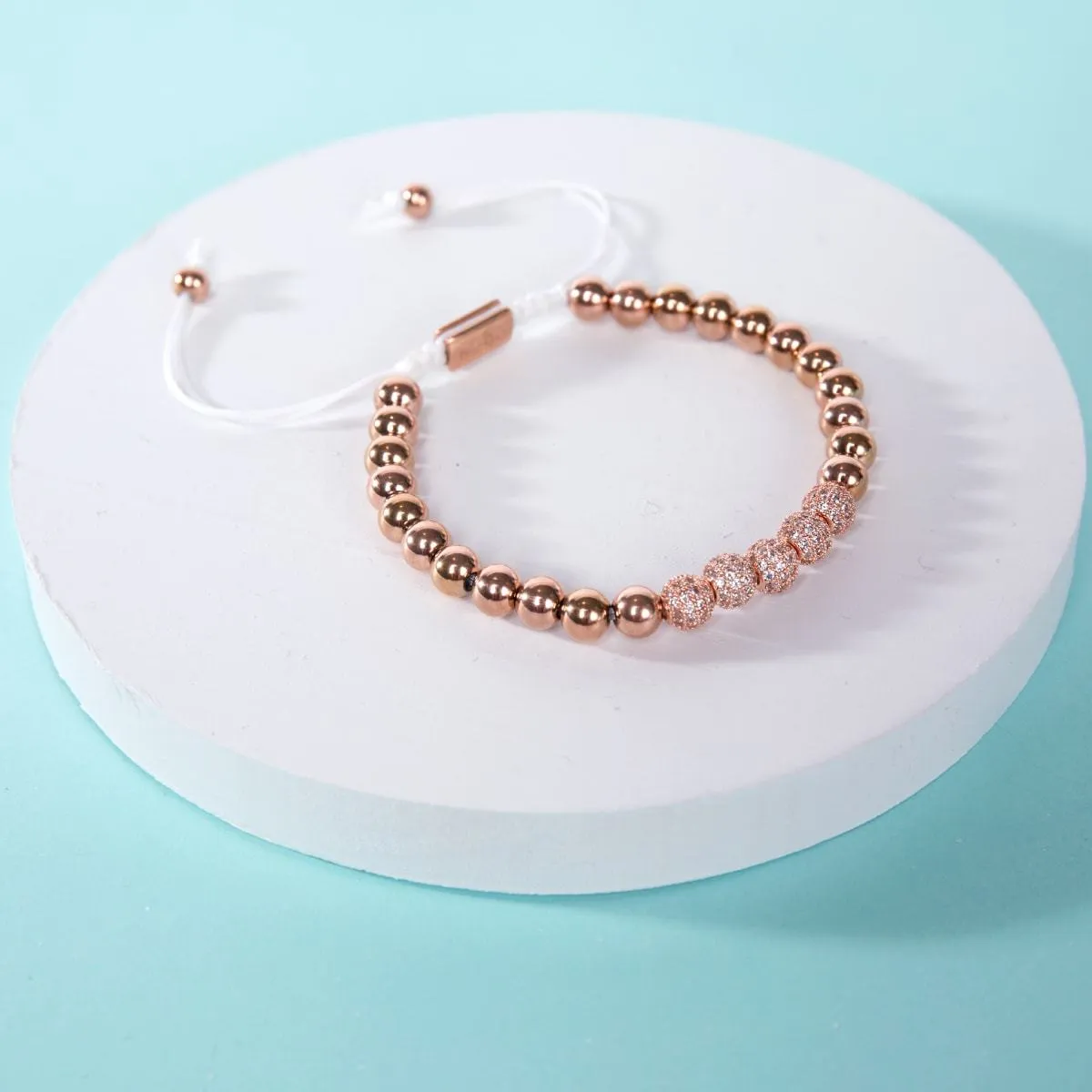 18k Rose Gold | Crystal Pavé Gala Bracelet | Pink