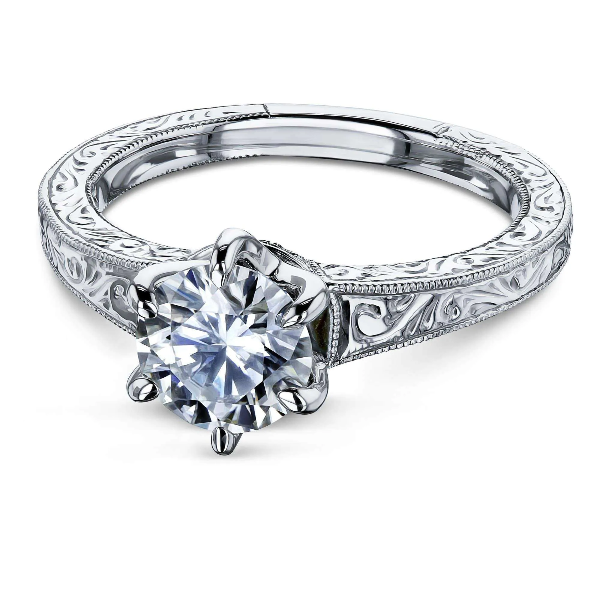 1ct Patterned 6-Prong Solitaire