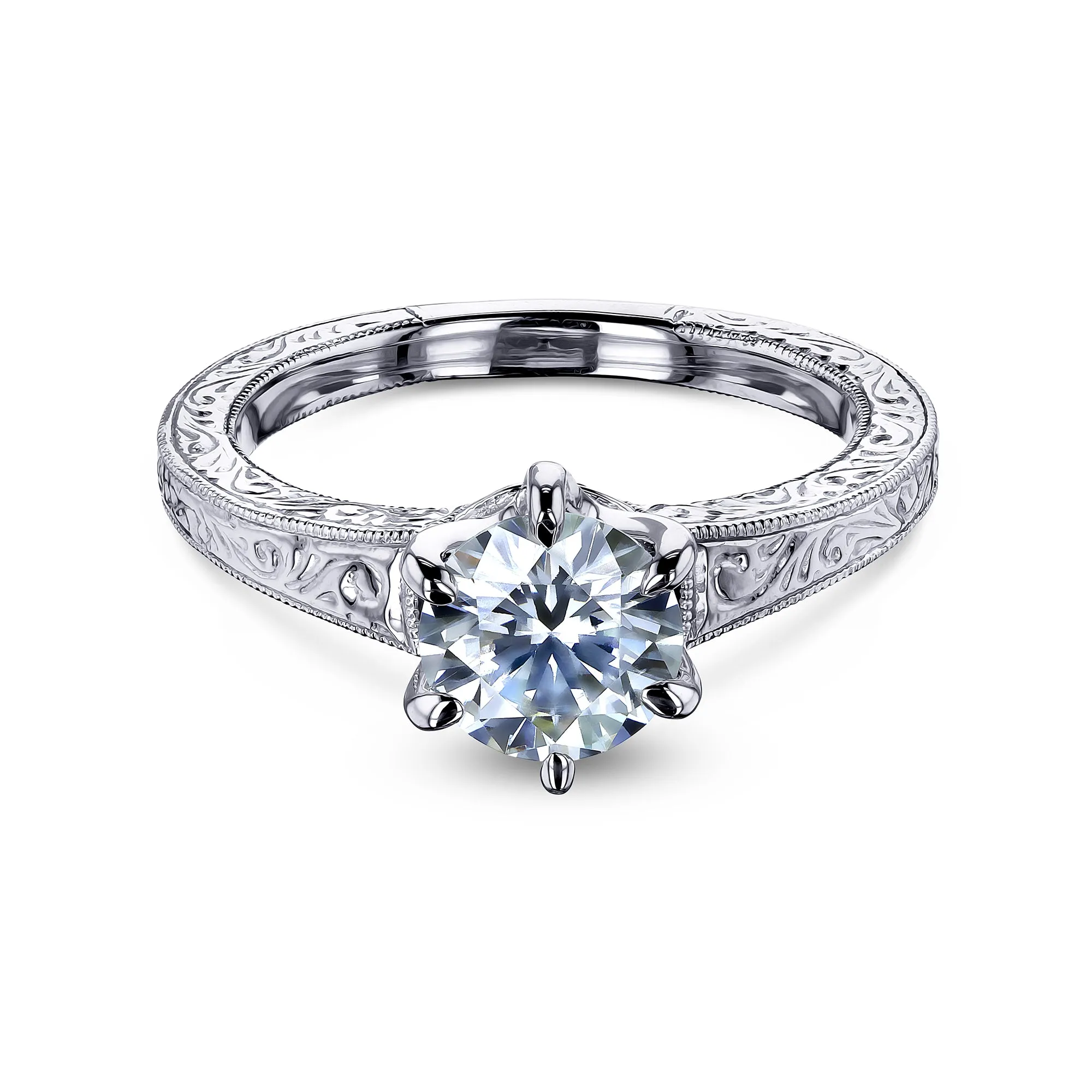 1ct Patterned 6-Prong Solitaire