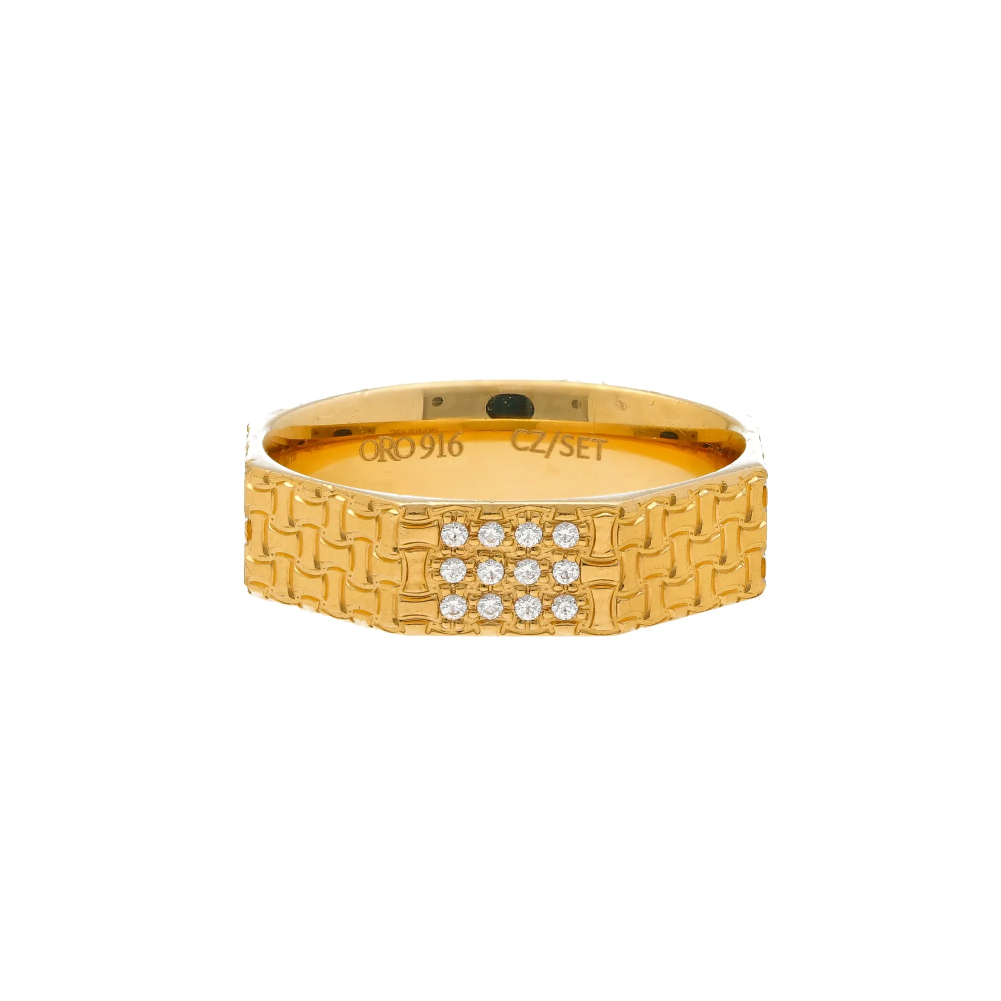 22K Yellow Gold & CZ Ring (10.9gm)