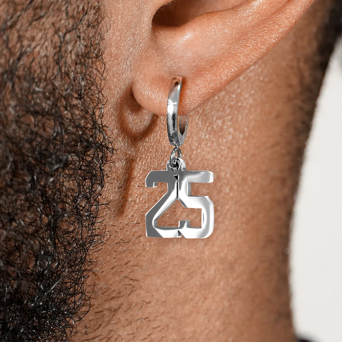 25 Number Earring - Stainless Steel