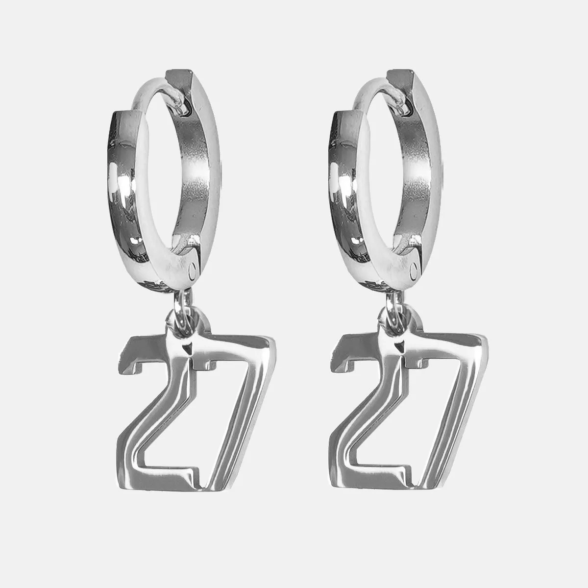 27 Number Earring - Stainless Steel