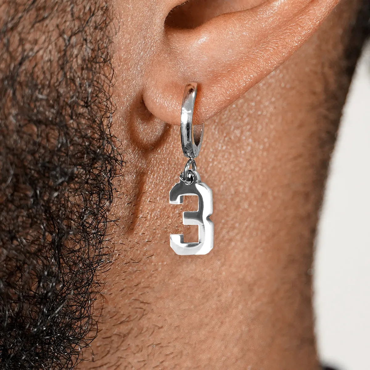 3 Number Earring - Stainless Steel