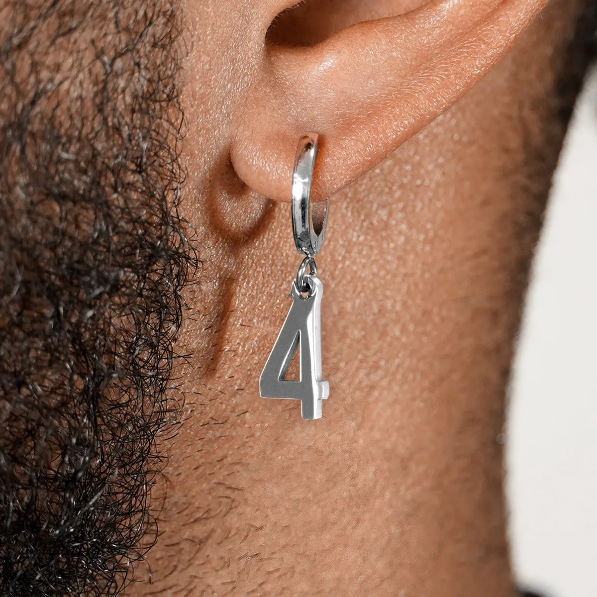 4 Number Earring - Stainless Steel