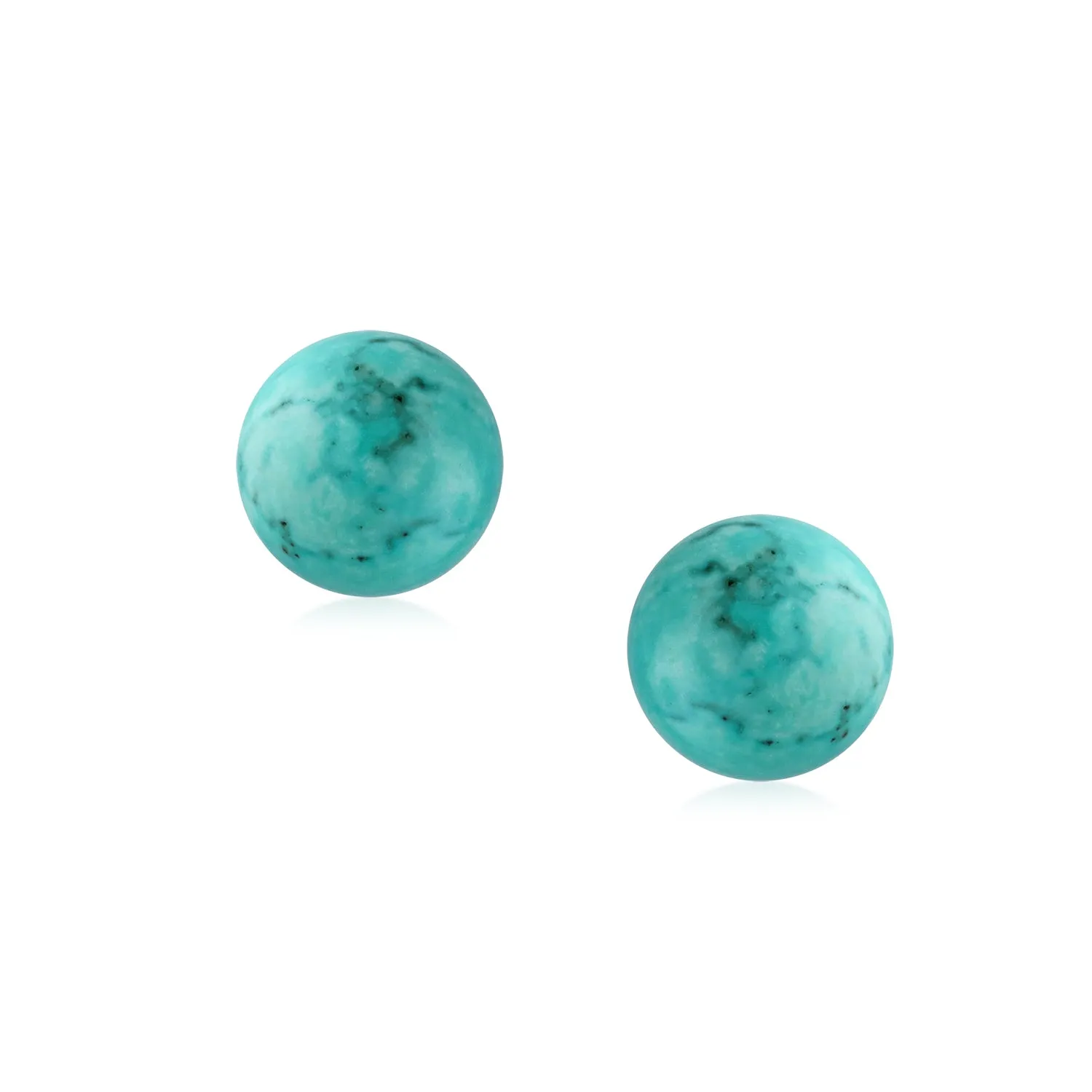 8mm Natural Gemstone Stud Earrings .925 Sterling Silver Birthstone Variety