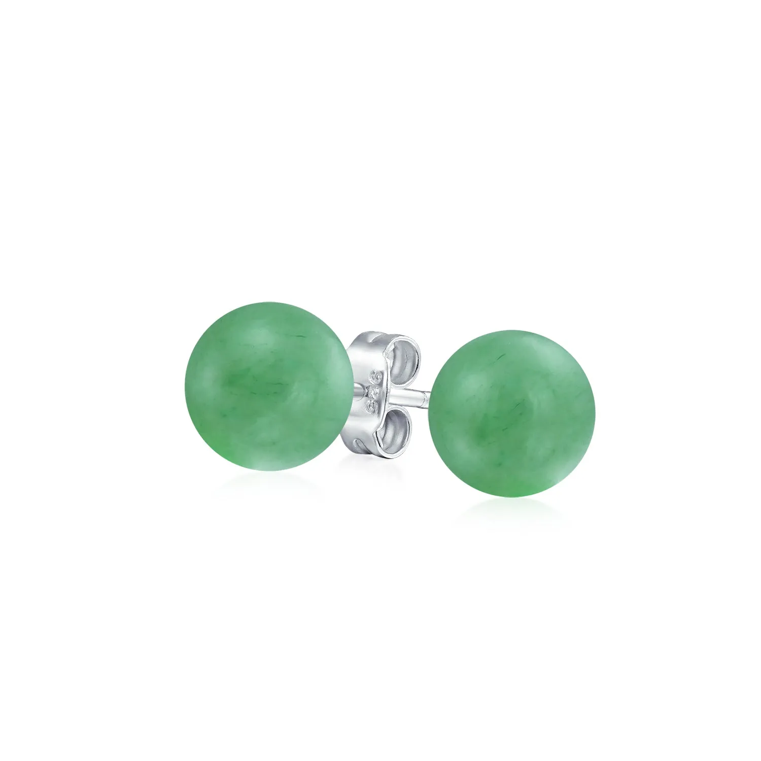 8mm Natural Gemstone Stud Earrings .925 Sterling Silver Birthstone Variety