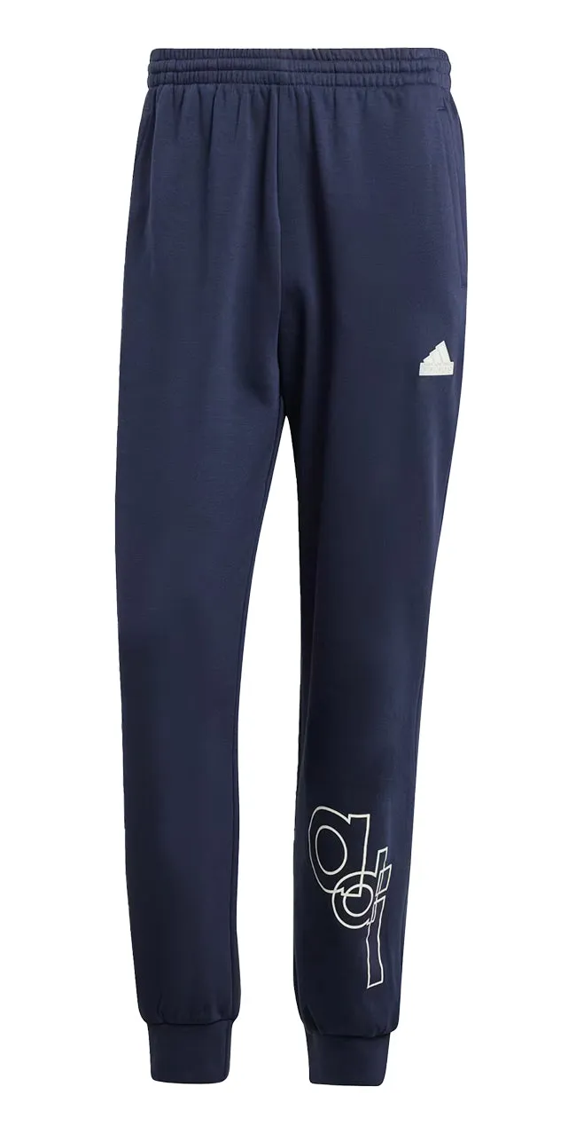 Adidas Mens Graphic Print Fleece Pant Legend ink