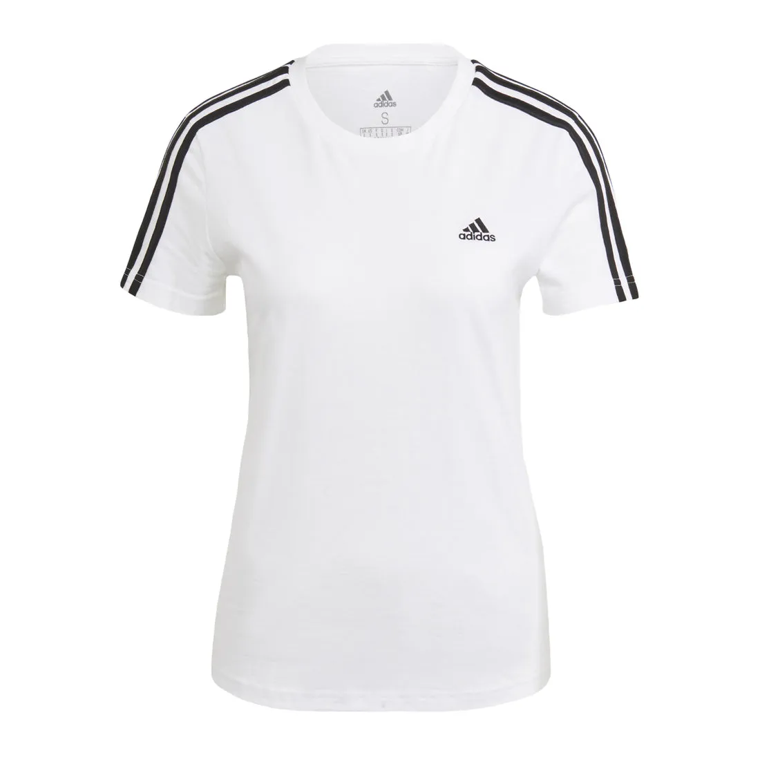 ADIDAS WOMEN LOUNGEWEAR ESSENTIALS SLIM 3-STRIPES TEE WHITE