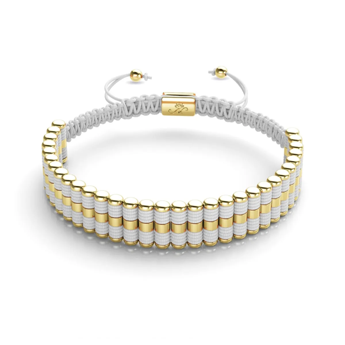 Amici | 18k Gold | White | Macrame Bracelet