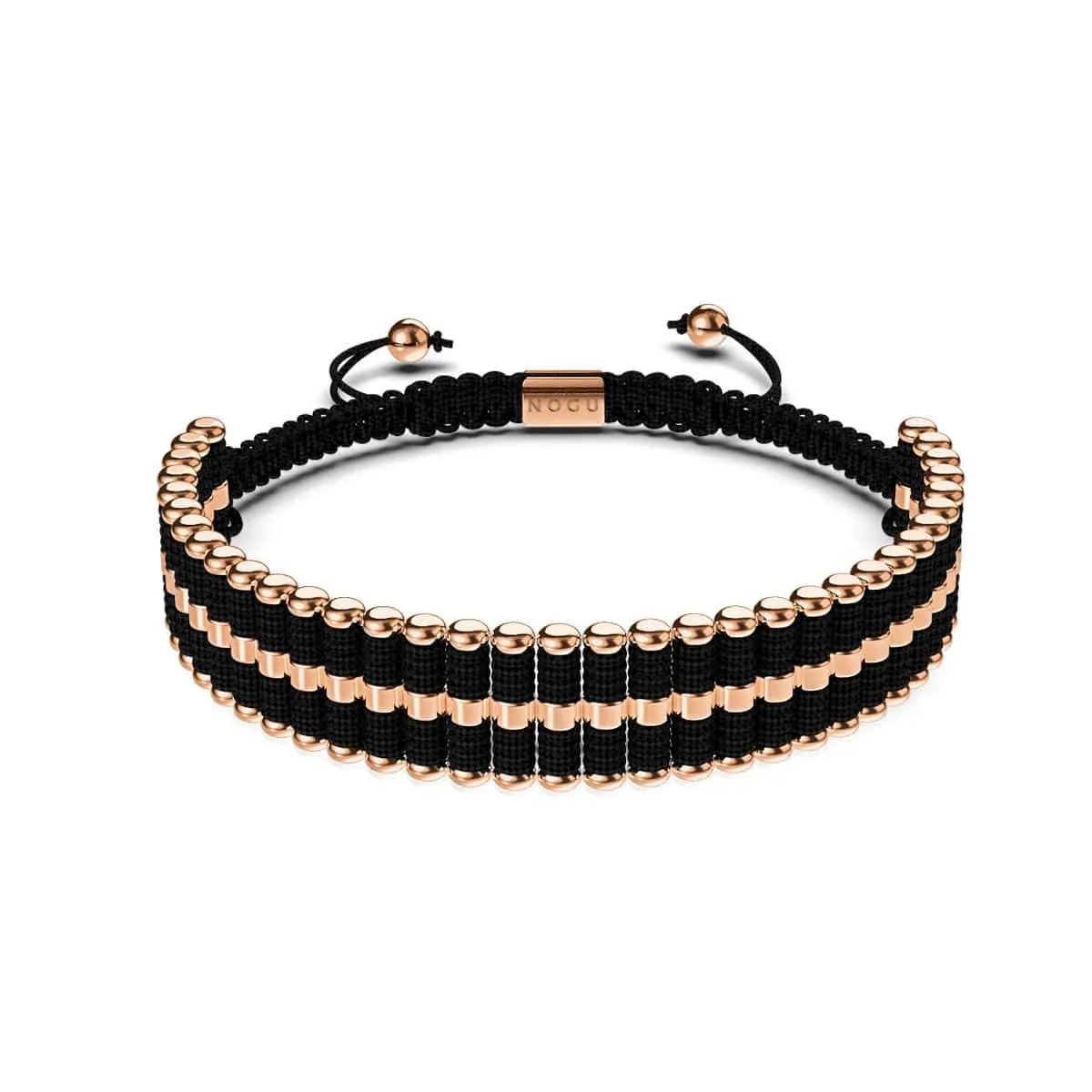 Amici | 18k Rose Gold | Black | Macrame Bracelet