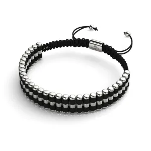 Amici | Silver | Black | Macrame Bracelet