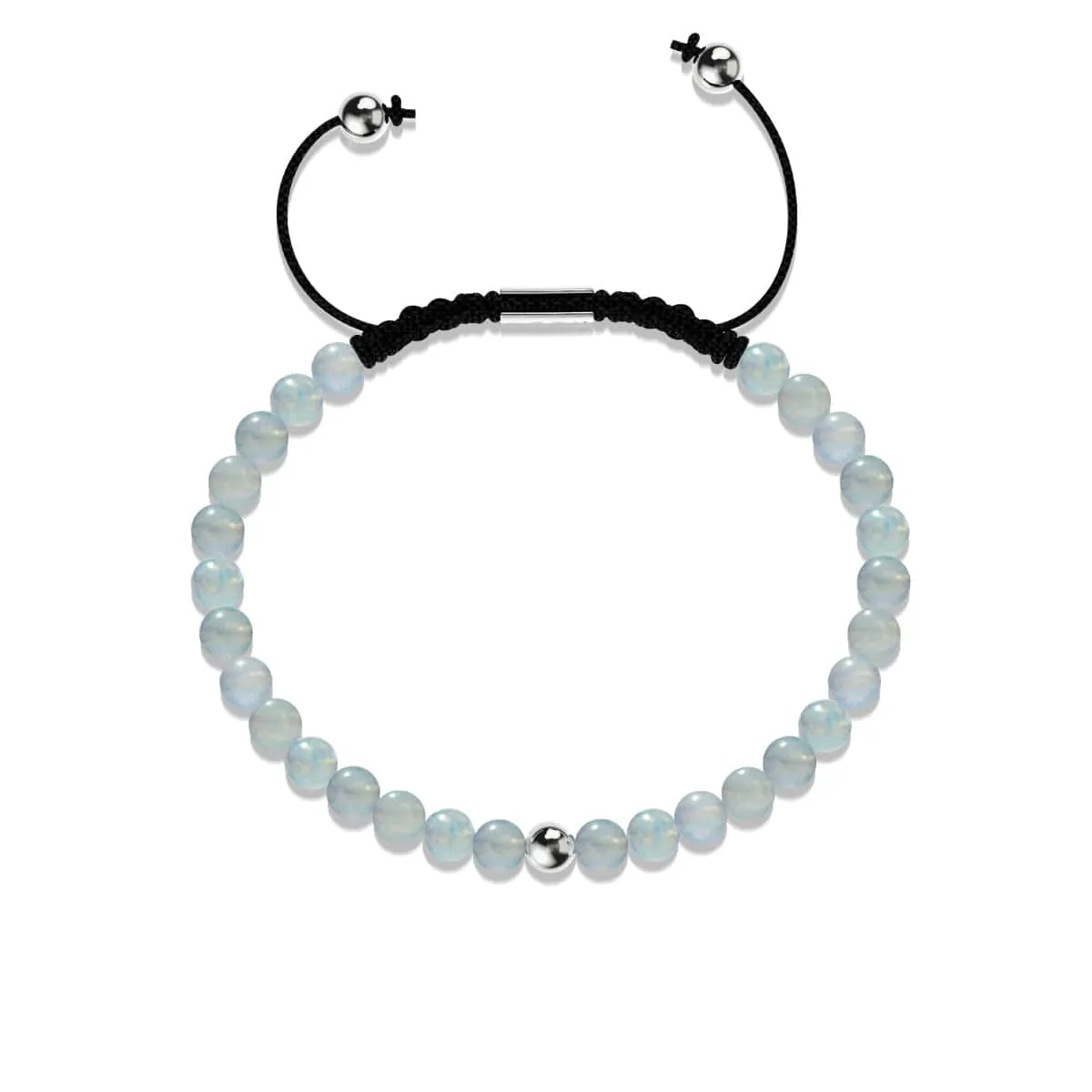 Aquamarine | .925 Sterling Silver | Focus Gemstone Macrame Bracelet