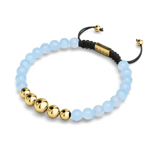 Aquamarine | Gold | Balance Gemstone Macrame Bracelet