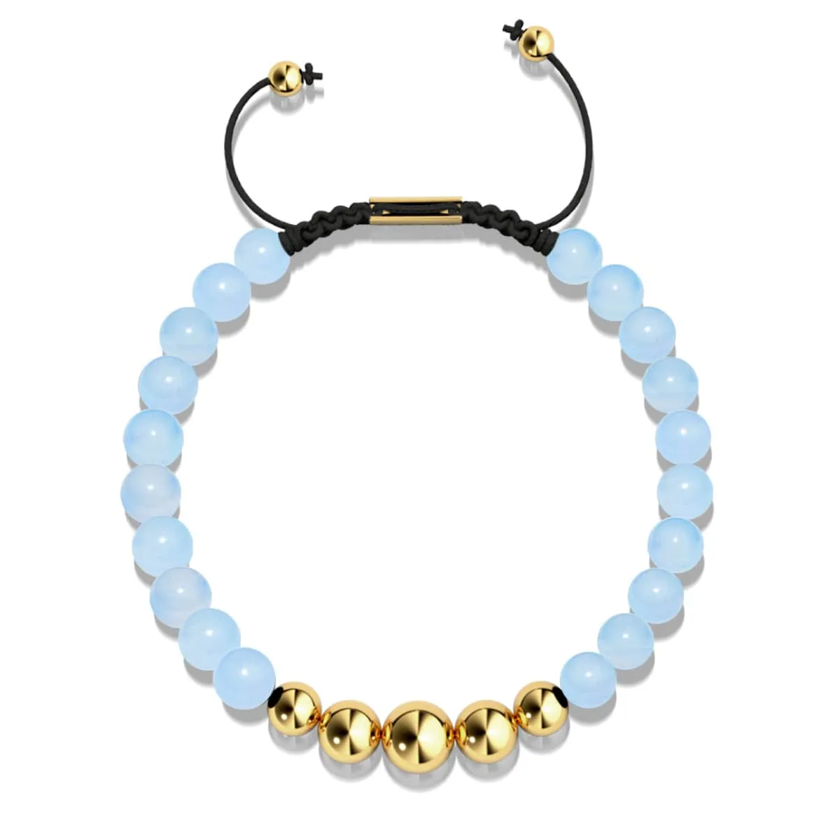 Aquamarine | Gold | Balance Gemstone Macrame Bracelet