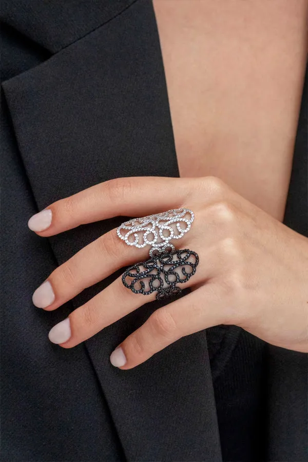 Arabesque Ring - Dark Grey Silver