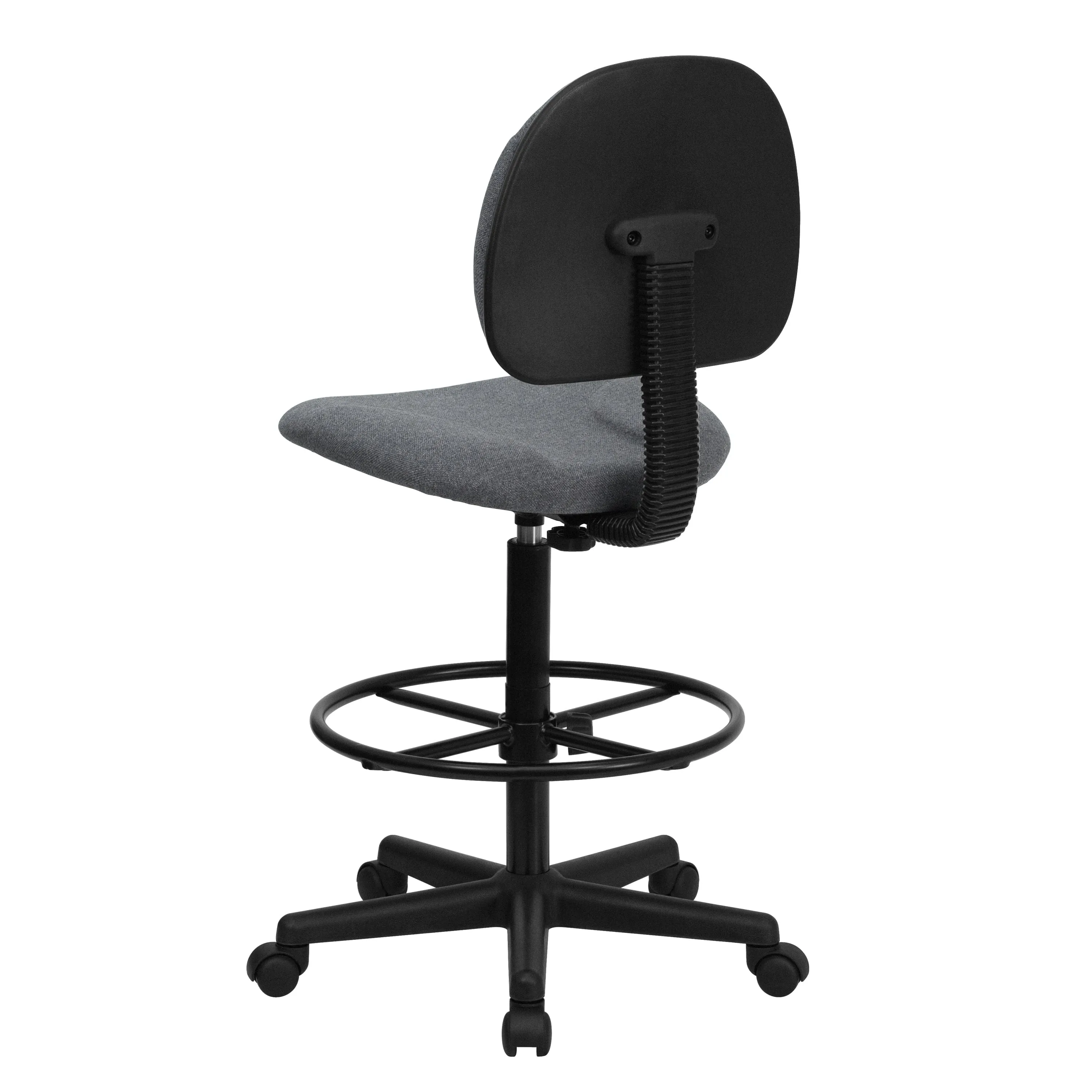 Black Patterned Fabric Drafting Chair - BT-659-BLK-GG