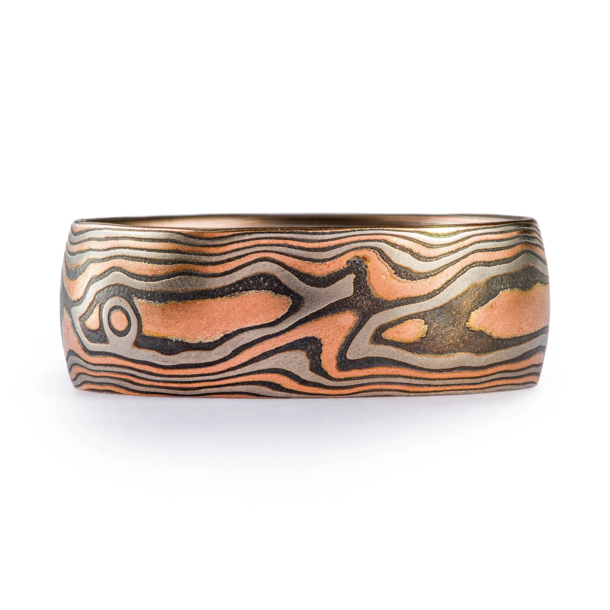 Bold Woodgrain Pattern and Embers Palette Ring