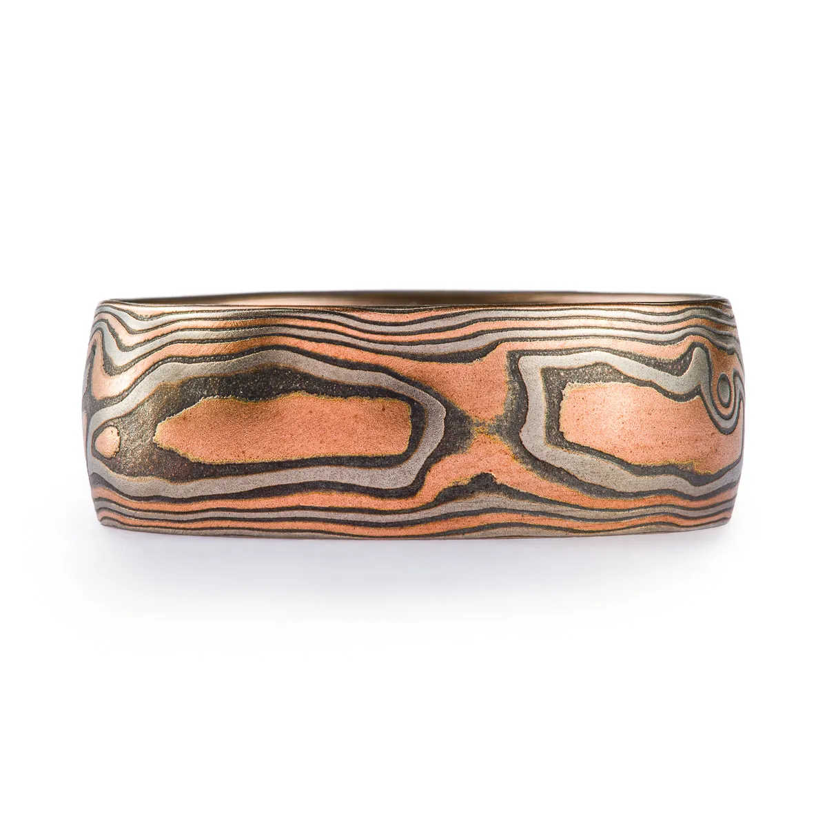 Bold Woodgrain Pattern and Embers Palette Ring