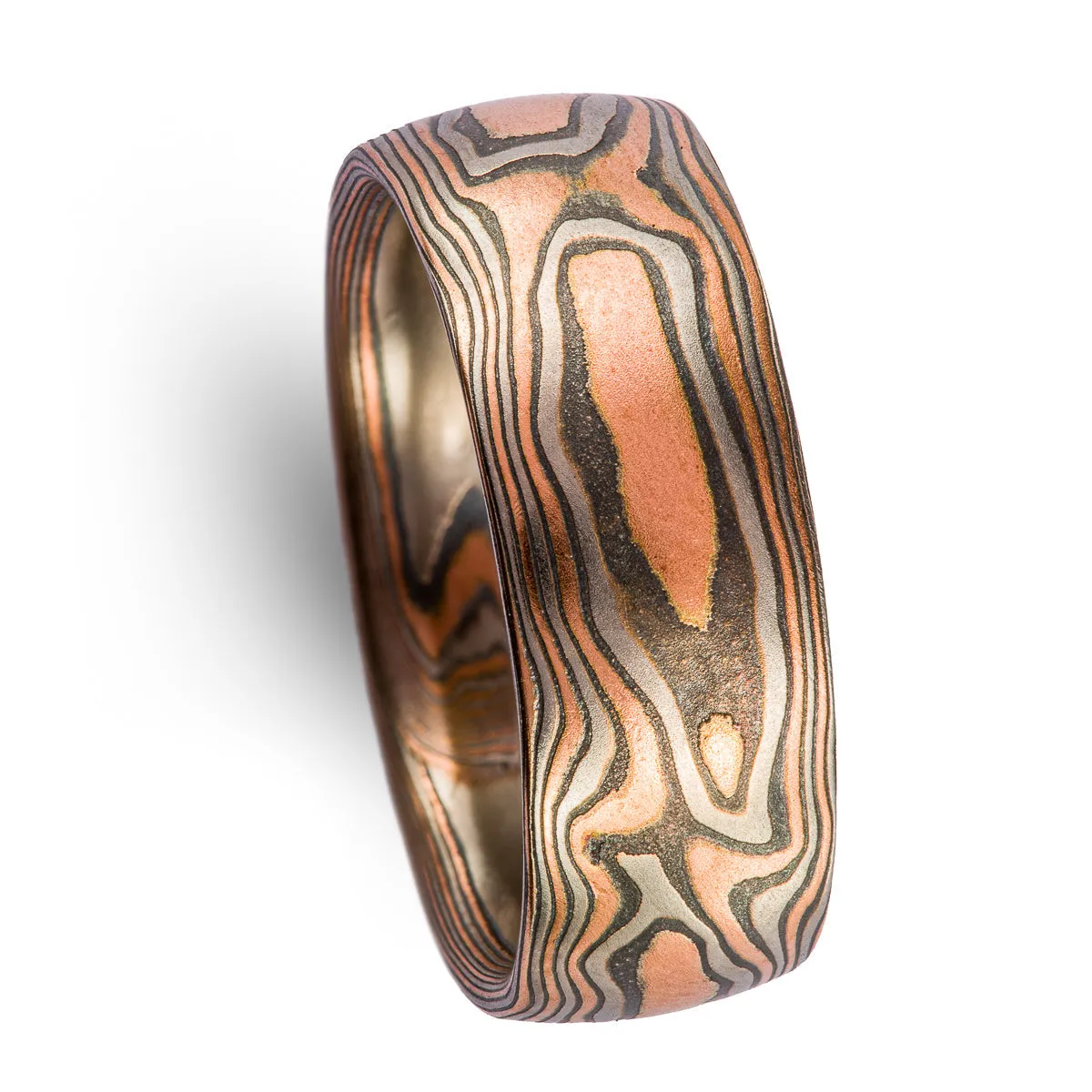 Bold Woodgrain Pattern and Embers Palette Ring