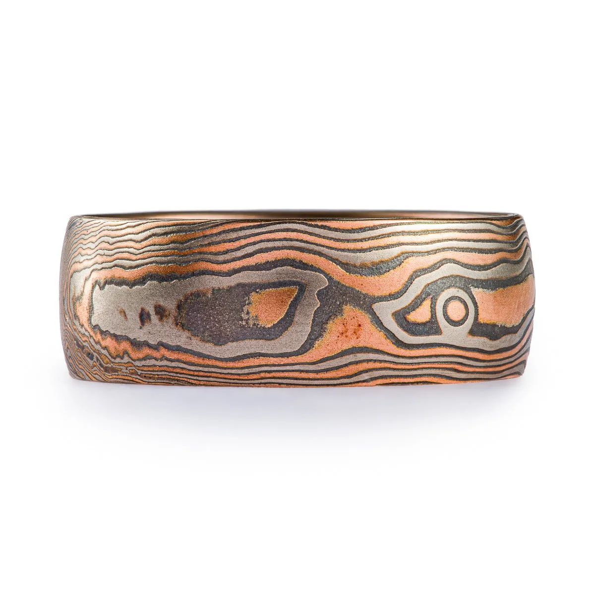 Bold Woodgrain Pattern and Embers Palette Ring