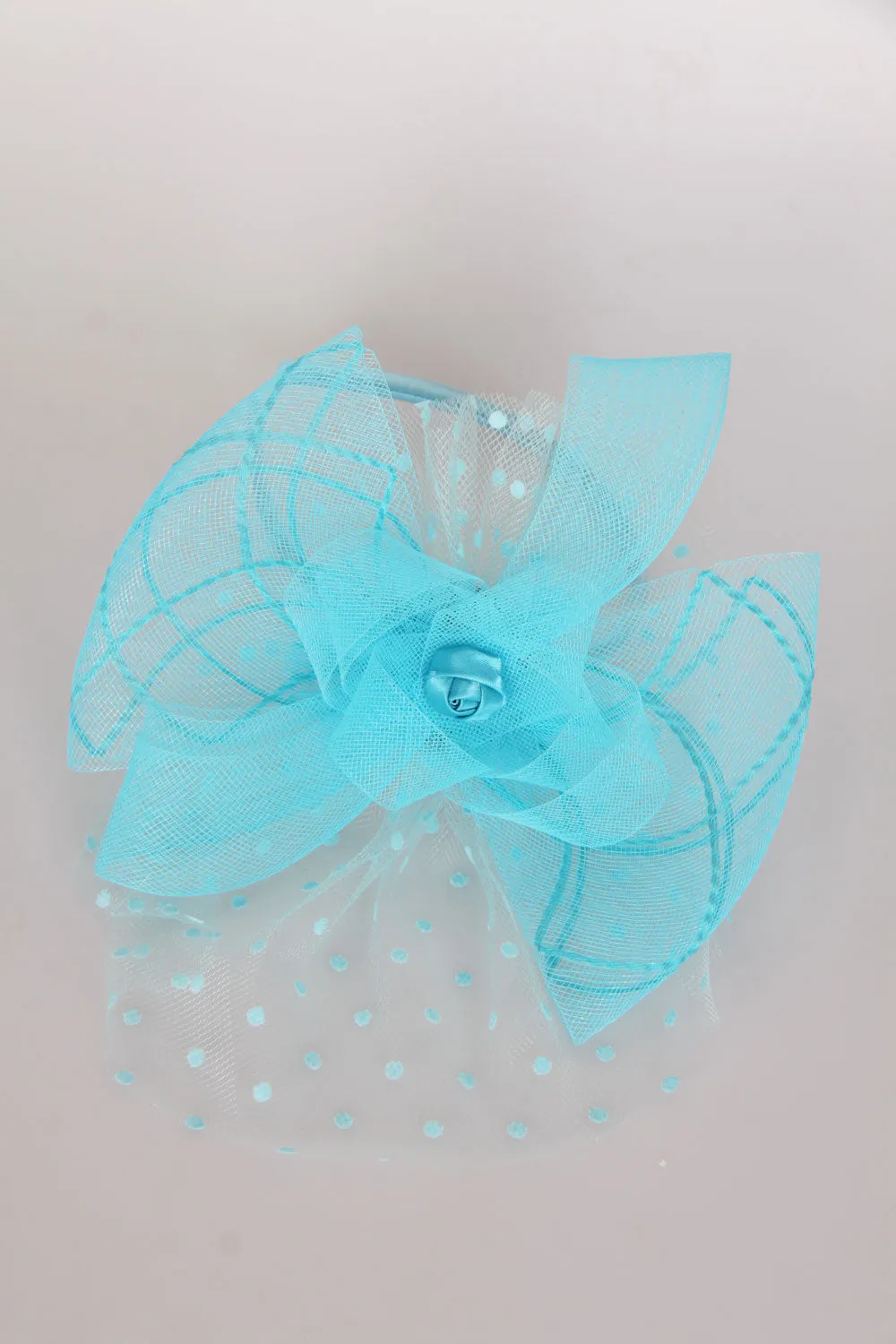 Bow & Rose Flower Mesh Fascinator with Headband